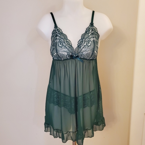 Avid Love Other - Avid Love Negligee Lacy Set Green L-XL